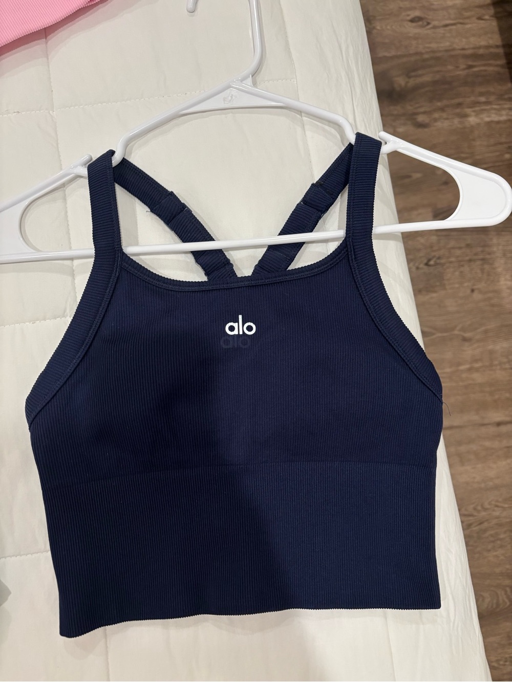 Alo Yoga Seamless Ribbed Favorite Bra Tank - Navy